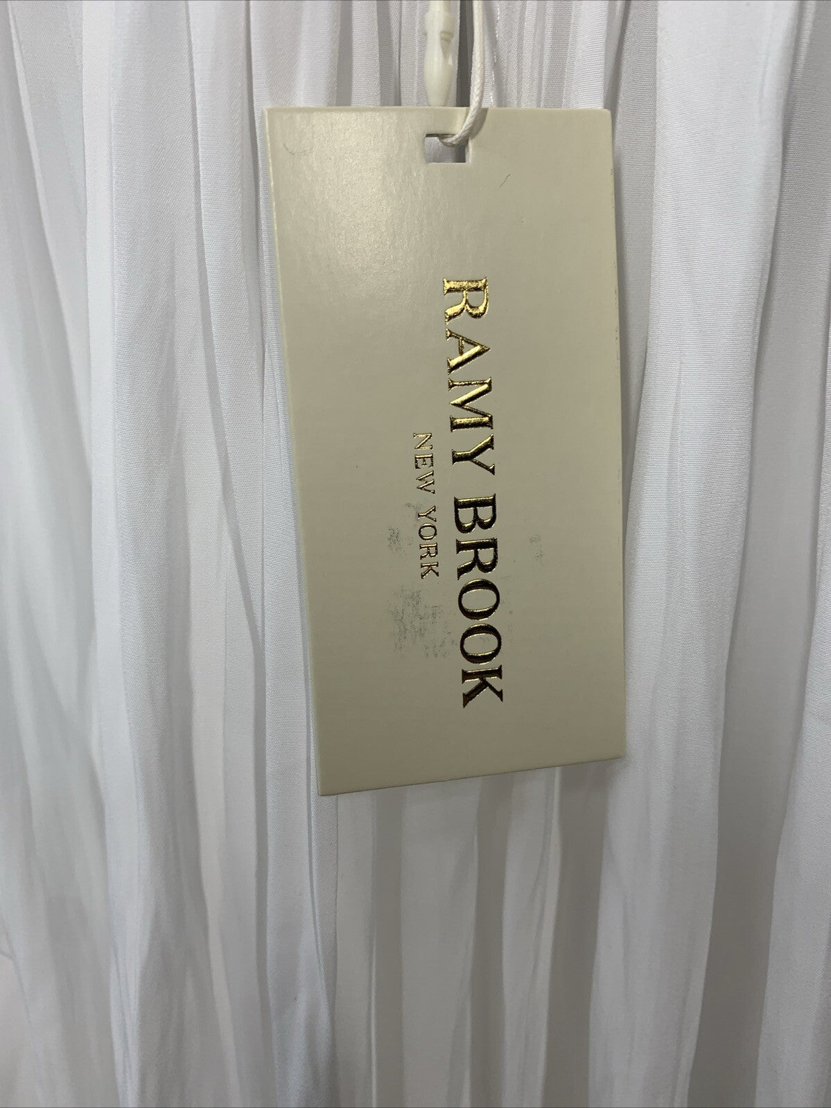 Ramy Brook Paris Women's Sleeveless Dress White XSmall Elastic Waist for Parties