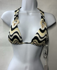 Seafolly Women's Slide Triangle Bikini Top Swimsuit Swimwear Neural Wave Size 4