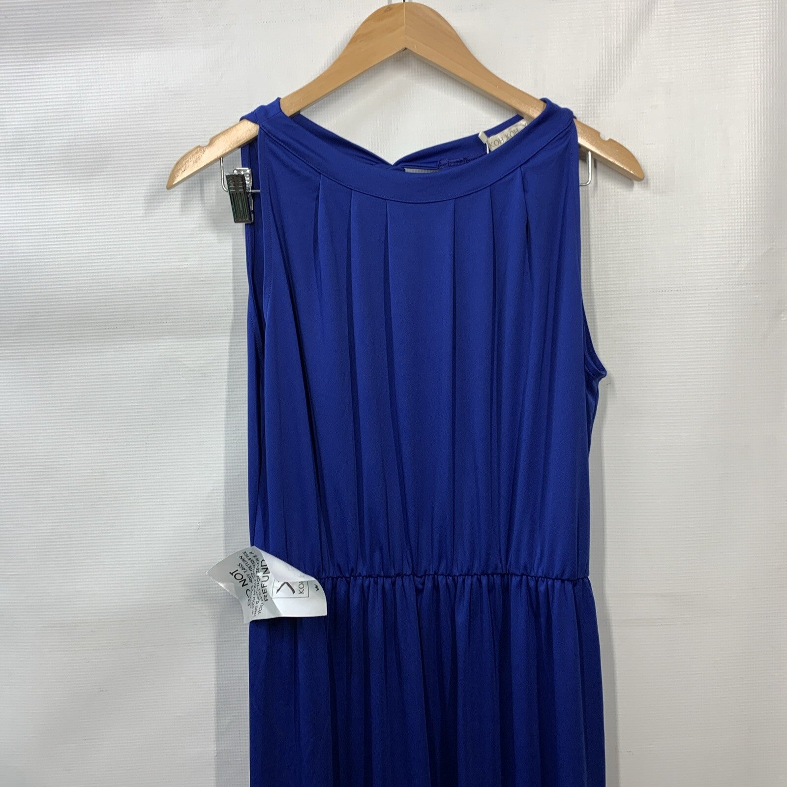 KOH KOH Sexy Sleeveless Summer Formal Flowy Casual Gown Dress Blue Pull On XL