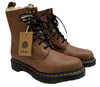 Dr Martens Air Wair Serena 1460 leather Faux fur lined Combat Boots Size 8 Lace