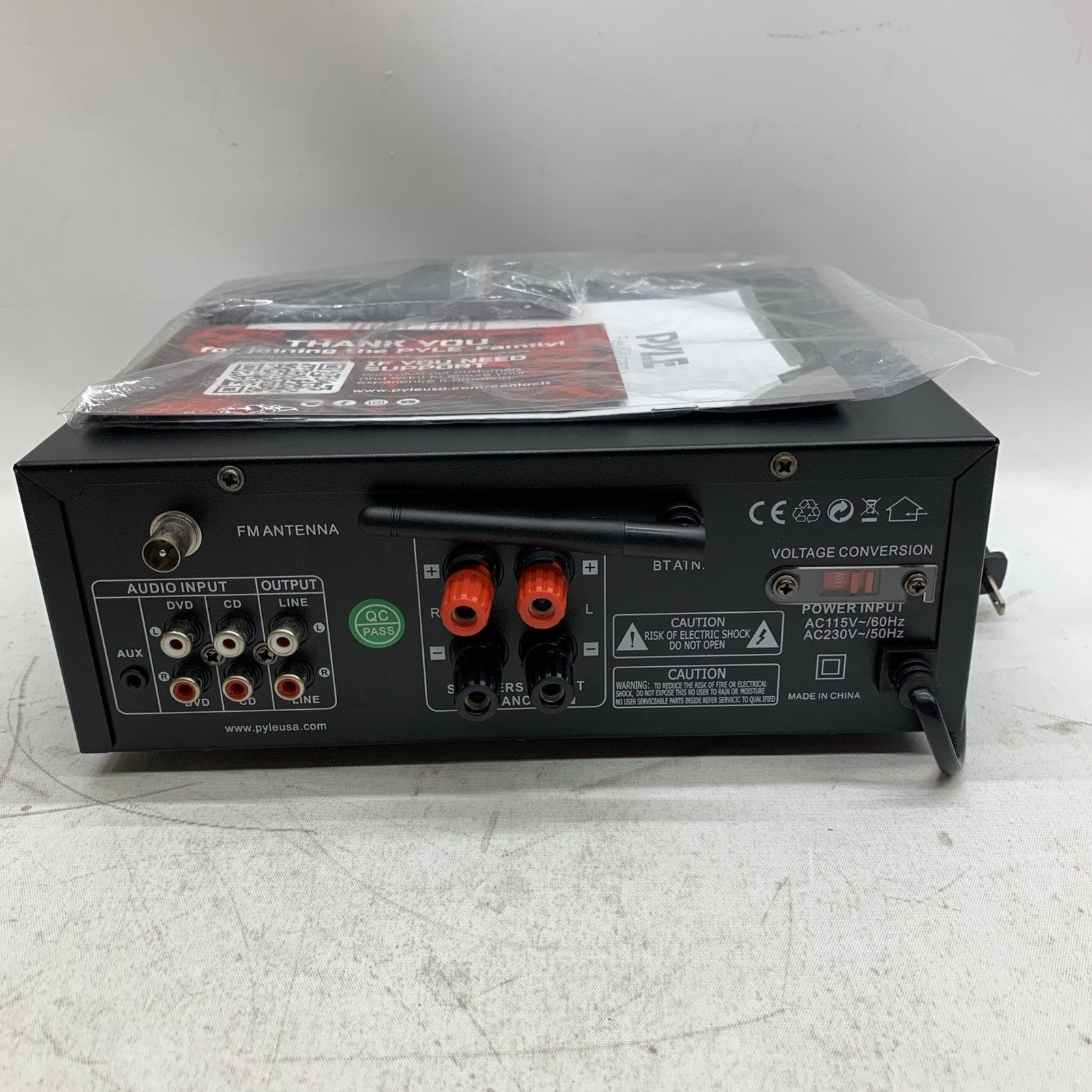 Pyle Stereo Karaoke Amplifier Audio Receiver w/Remote Control Bluetooth Black