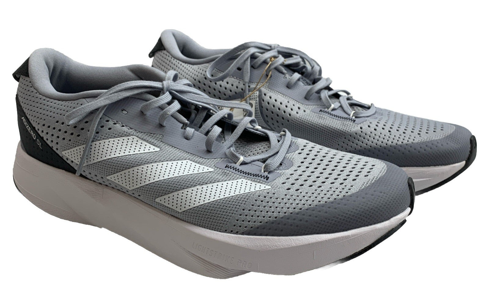 adidas Adizero SL White Black Size 10.5 Men Running Sports Shoes Sneakers Gray