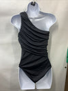 La Blanca Island Goddess Women's Swimsuit Shirred One Shoulder 1 Piece Size 6