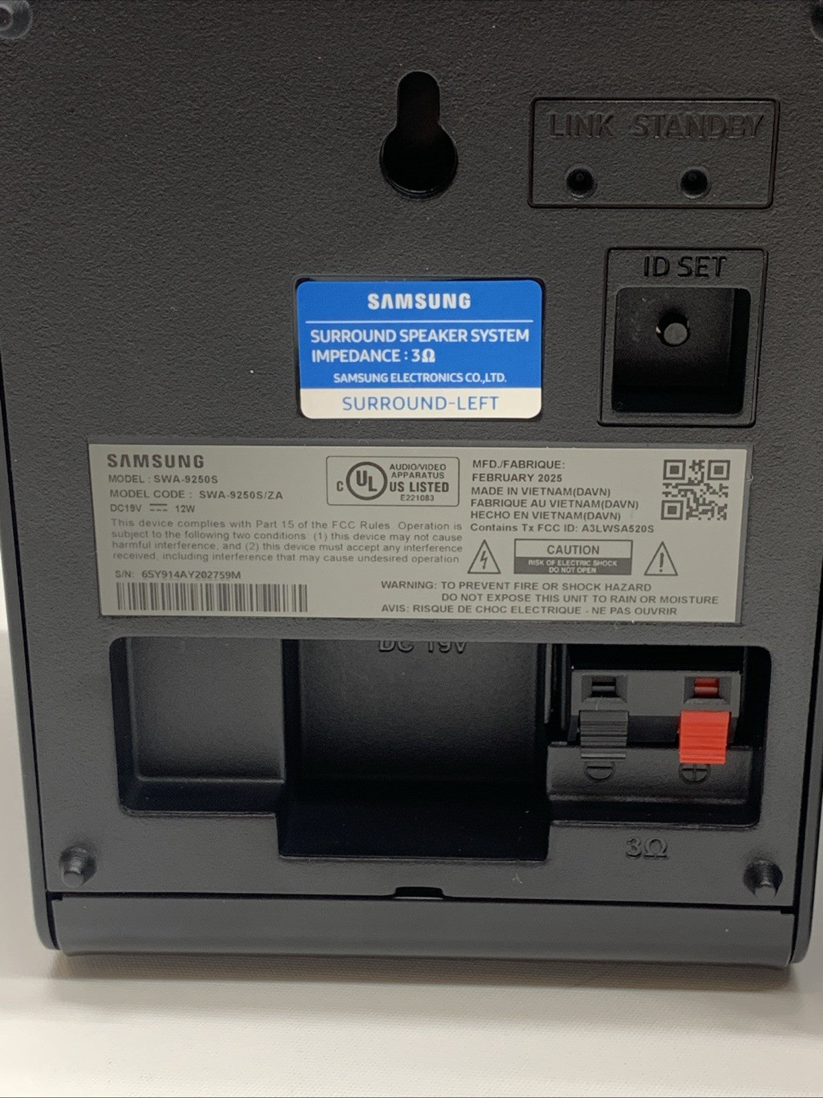 Samsung 9250S 2 Ch Wireless Rear Surround Speaker System Kit (SWA-9250S/ZA)