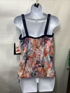 Maxine Of Hollywood Floral Bandeau Tankini Tank SwimTop Size 14 MM4DY66 Lined