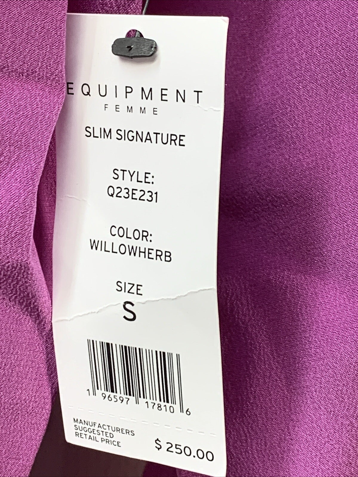 Equipment Women's Slim Signature Long Sleeve Top in Willowherb Size S Collared