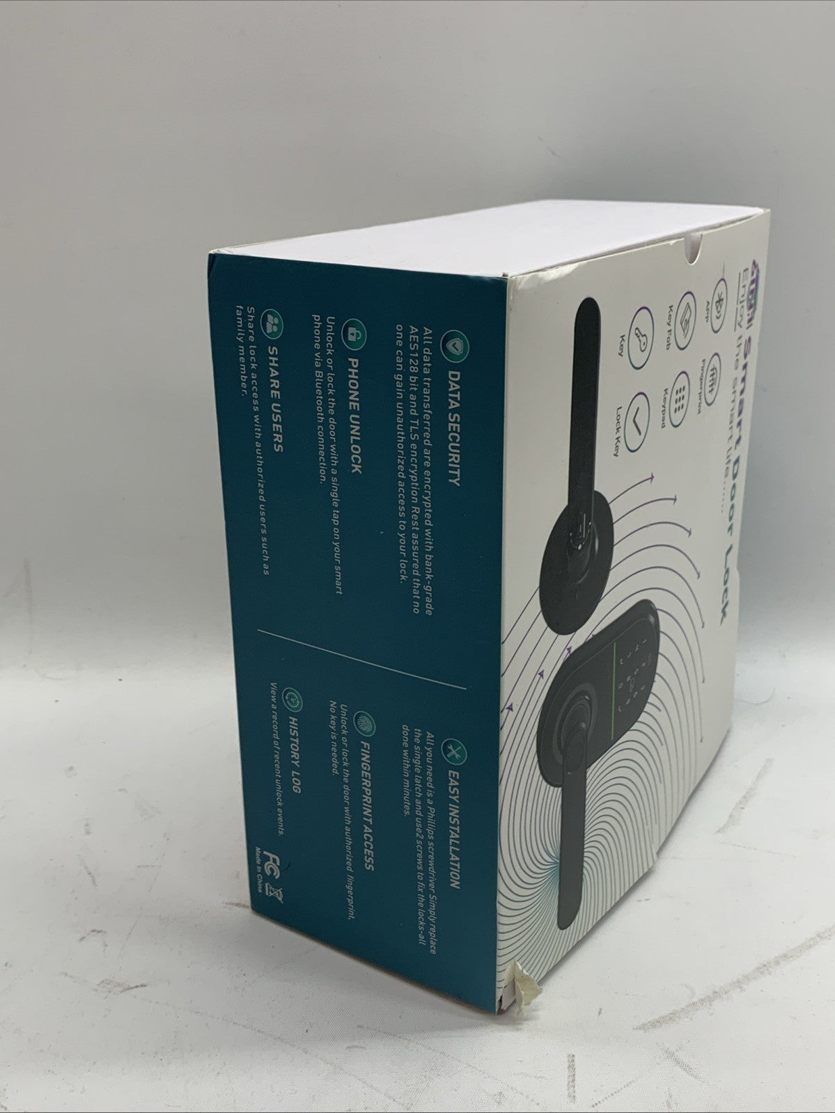 Smart Keypad Door Lock 6-in-1 NICE App Fingerprint Key Fob Keypad Key Lock Key