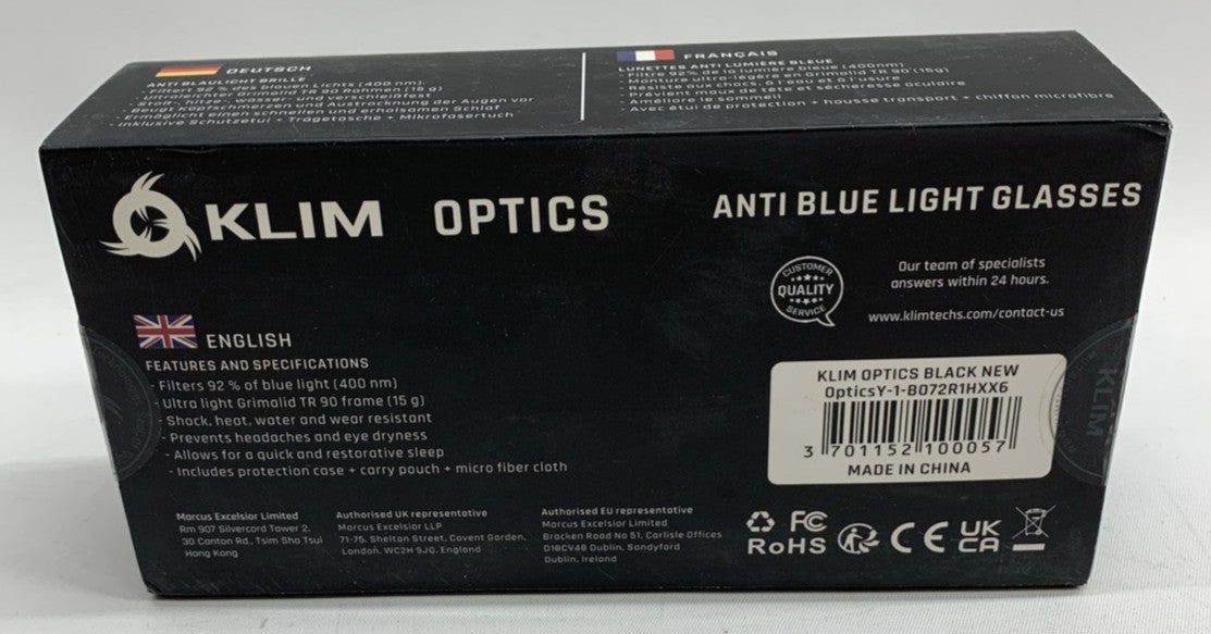 Optics Anti Blue Light Blocking Glasses New Version Bye Eye Strain and Fatigue