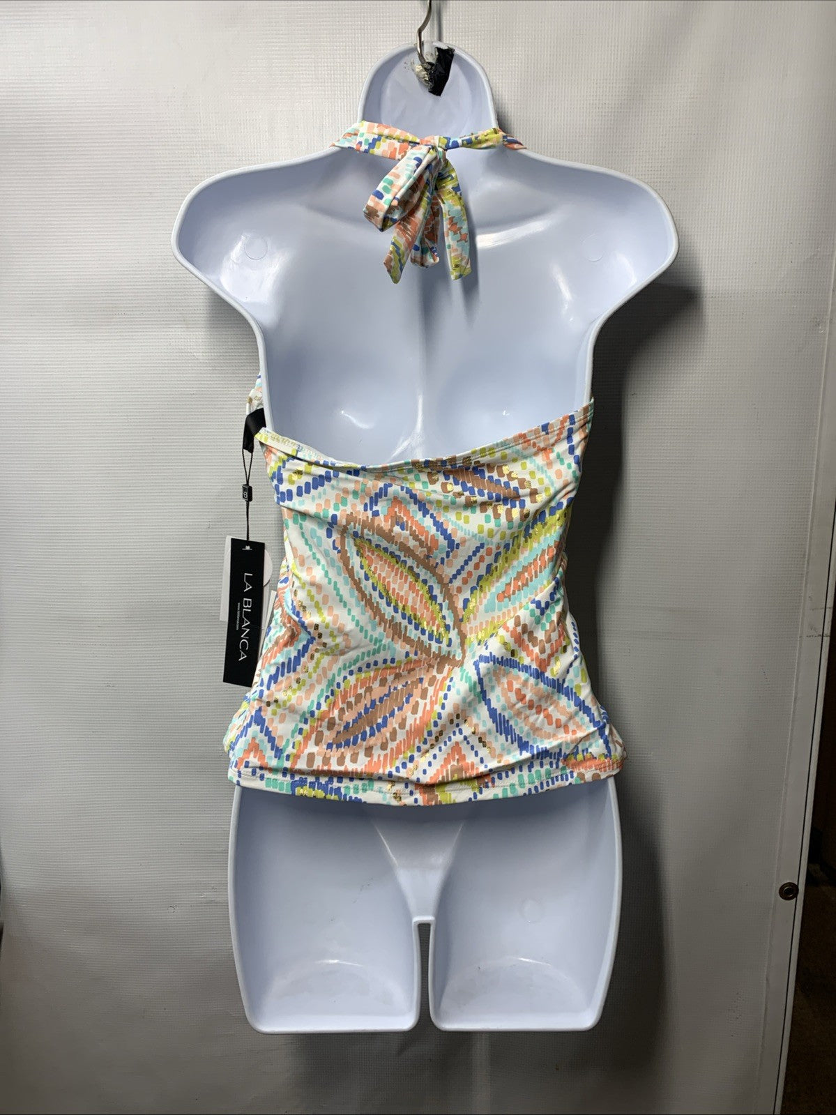 La Blanca Women's V-Neck Halter Tankini Swimsuit Top Swimwear  Size 10