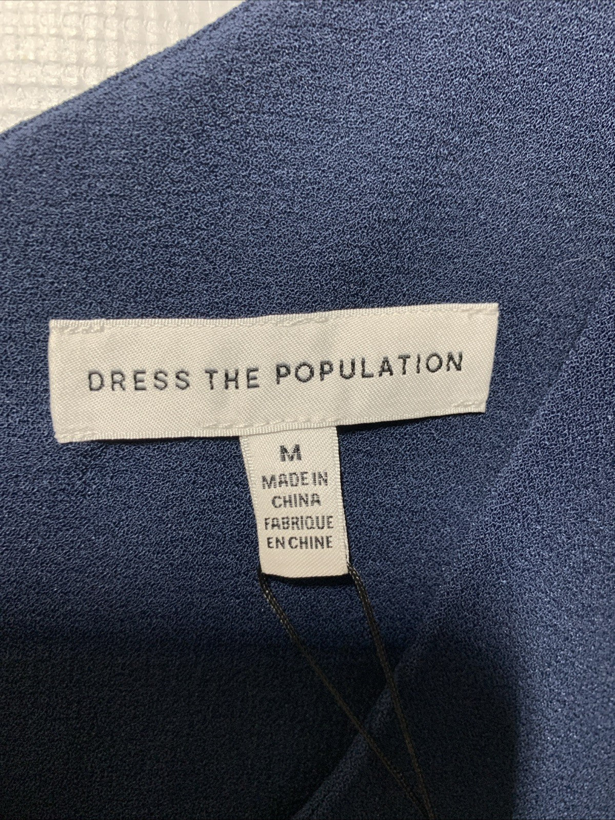 Dress The Population Iris Spaghetti Strap Plunging Long Dress Size M Dark Blue