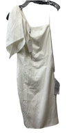 Dress The Population Off White Tiffany One Shoulder Bow Sheath Midi Dress Small