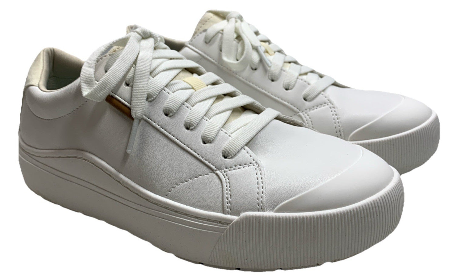 Dr. Scholls Time Off Shoes Womens Size 9W White Lace Up Low Top Sneaker Low-top