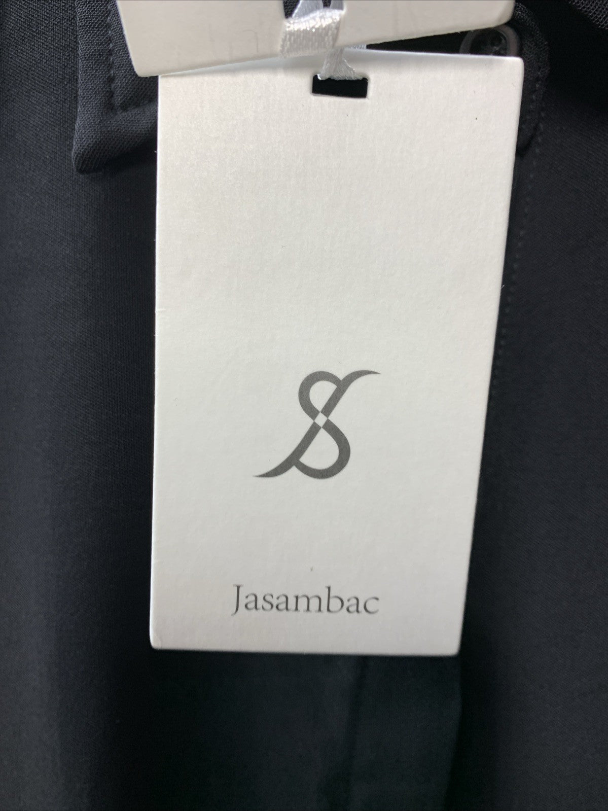 Jasambac Womens Casual 3/4 Sleeve Shirt Dress Button-Up V Neck Size 2XL, Black