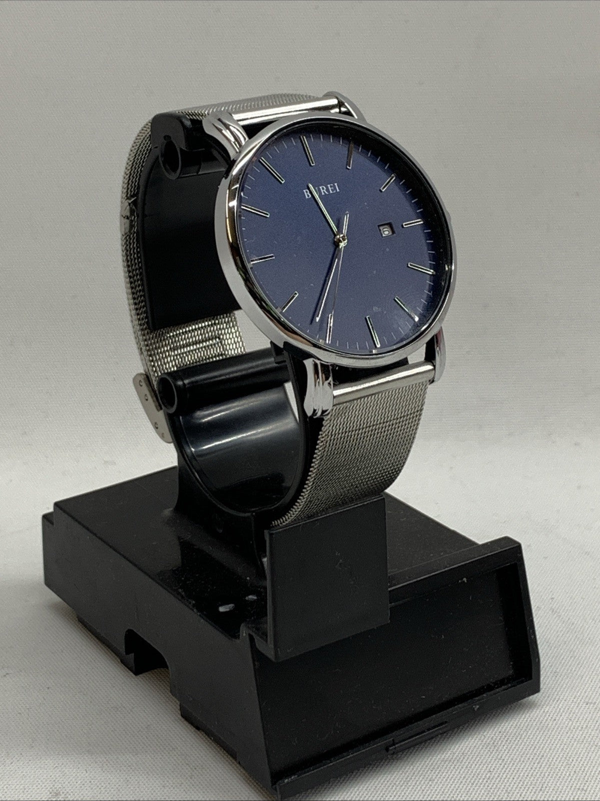 BUREI Men's Wrist Watches Minimalist Analog Quartz Watches for Men with Mesh Ban