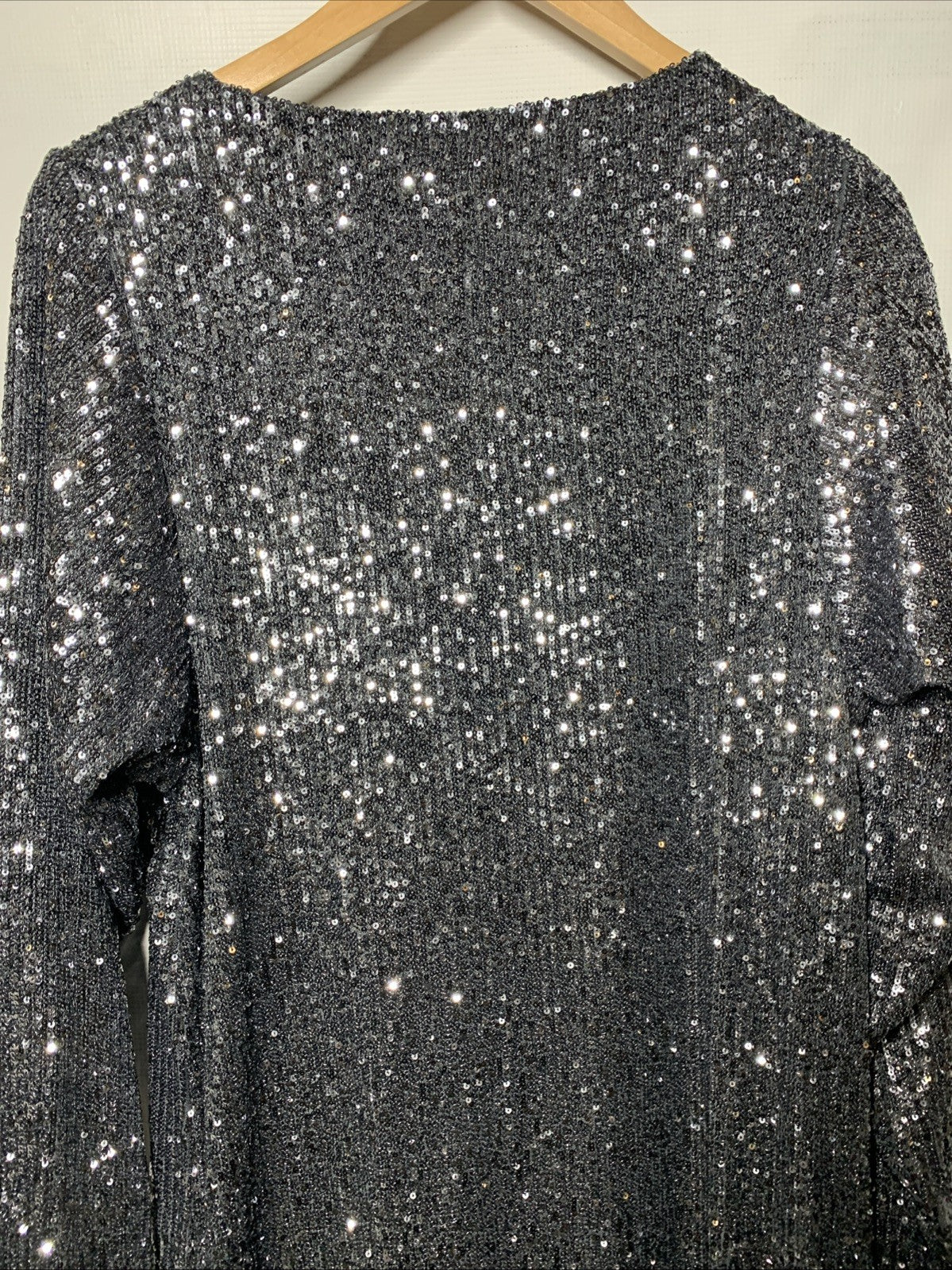 Steve madden Sparkle Dress Long Sleeve Evening Party Cocktail Glamour Size 10