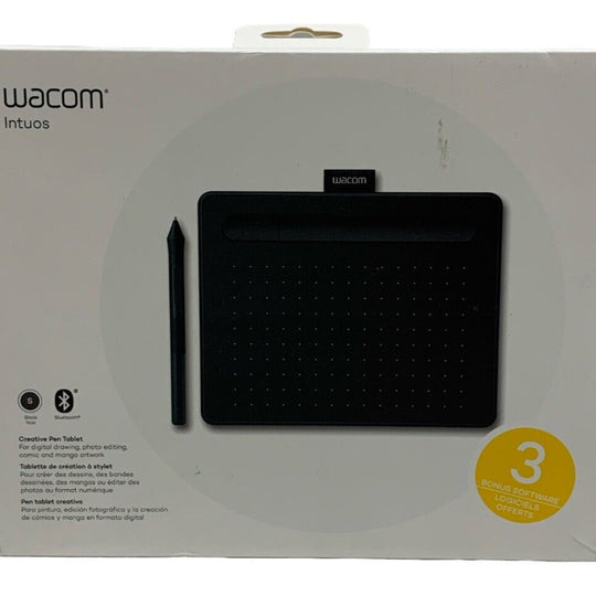 Wacom Intuos Small Wireless Graphics Tablet Black Portable for Teachers, Student