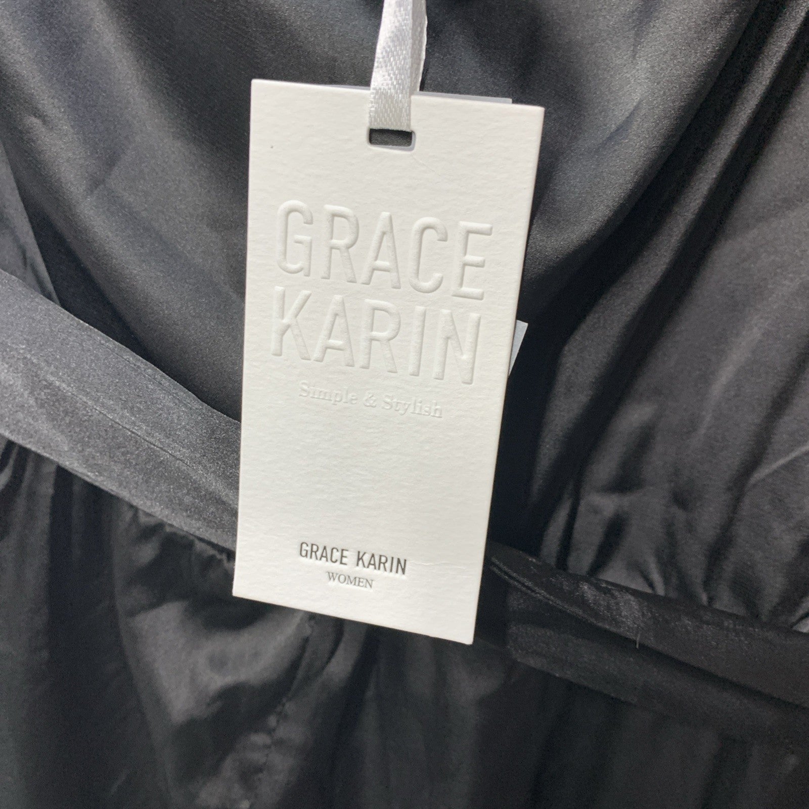 Grace Karin Long Sleeveless Wedding Guest Cocktail Dress Evening V-neck Black XL