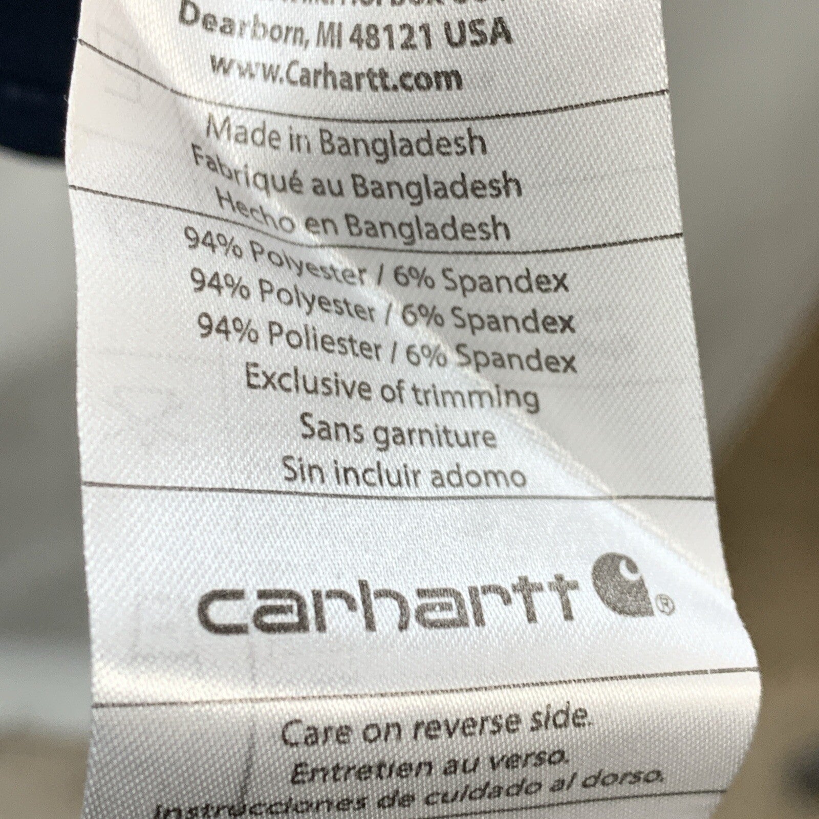 Carhartt Men's Micro Ripstop Chest Pocket Top Size L Short Sleeve Dark Blue