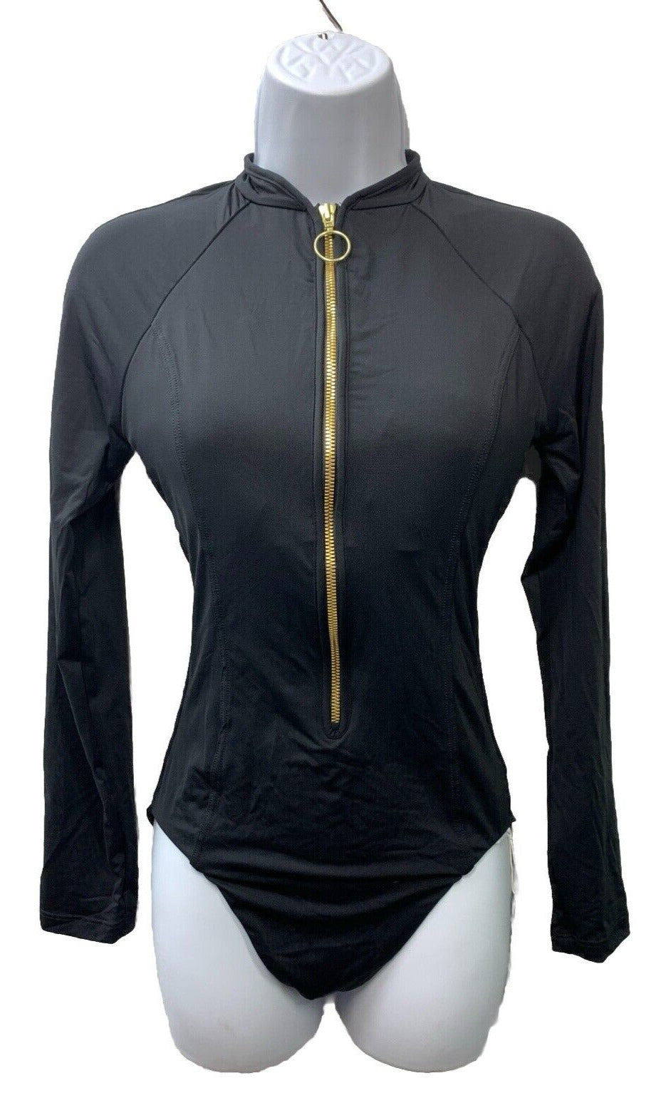 Seafolly Collective Zip Front Surfsuit One Piece EB1449 Long Sleeve Size 8 Black