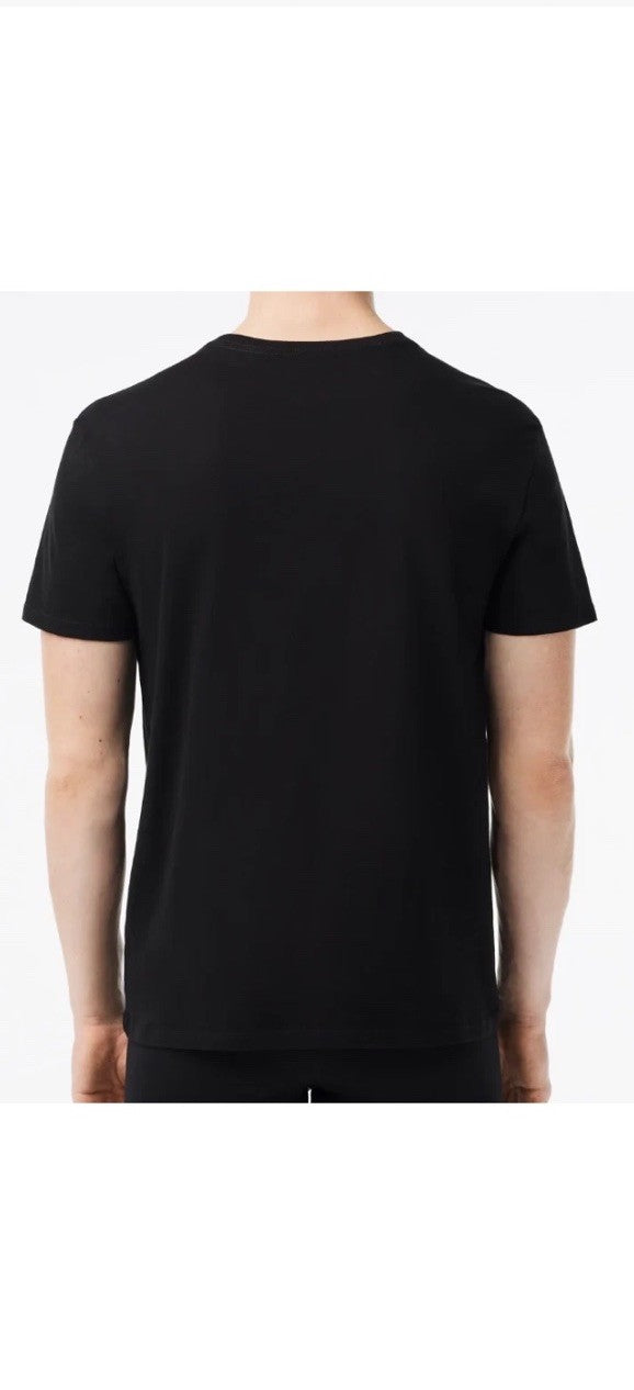 Lacoste Men's Comfort Crew Neck Tee 100% Cotton T-Shirt Black 3-Pack Size Large
