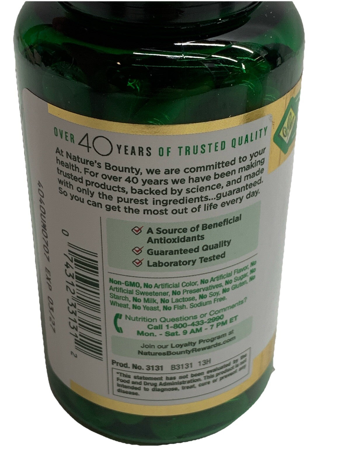 Nature's Bounty Green Tea Capsules - 315 mg - 100 Count Antioxidant Lot Of 2