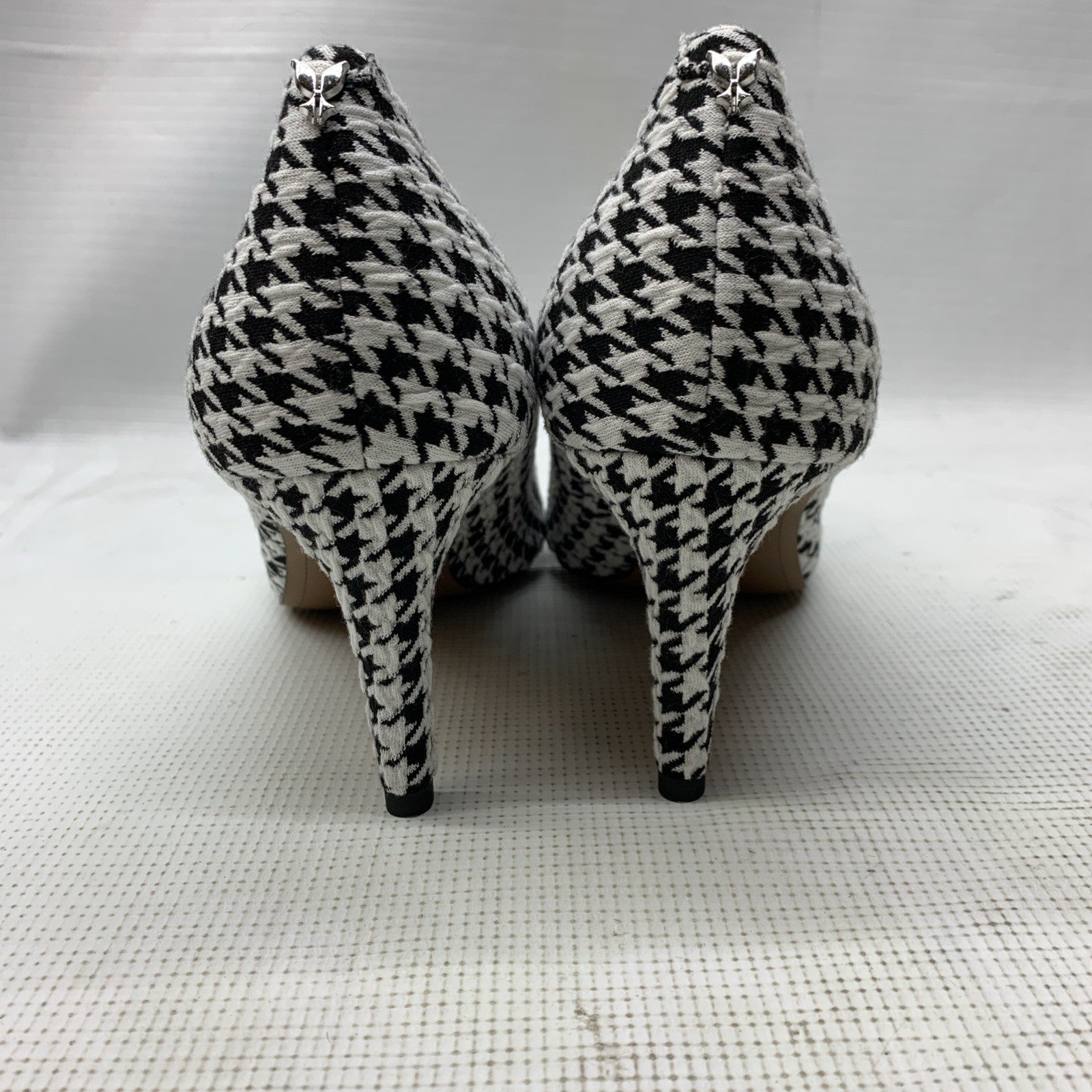 J. Reneé Women's Khinsley Pump Sandal Black/White Houndstooth 11W Pointed Toe