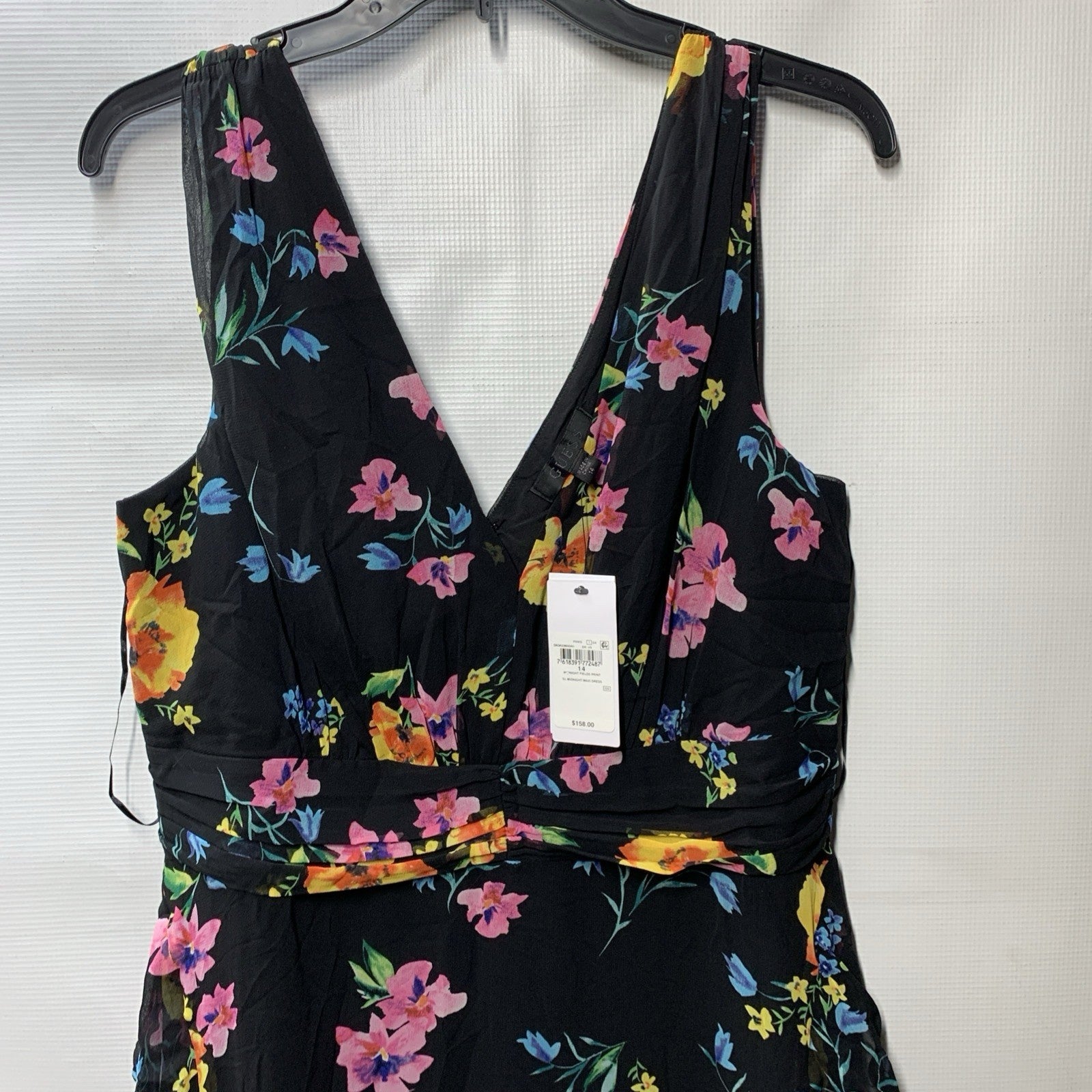 Guess Midnight Fields Women Maxi Dress Size 14 Floral Print Sleeveless V-neck