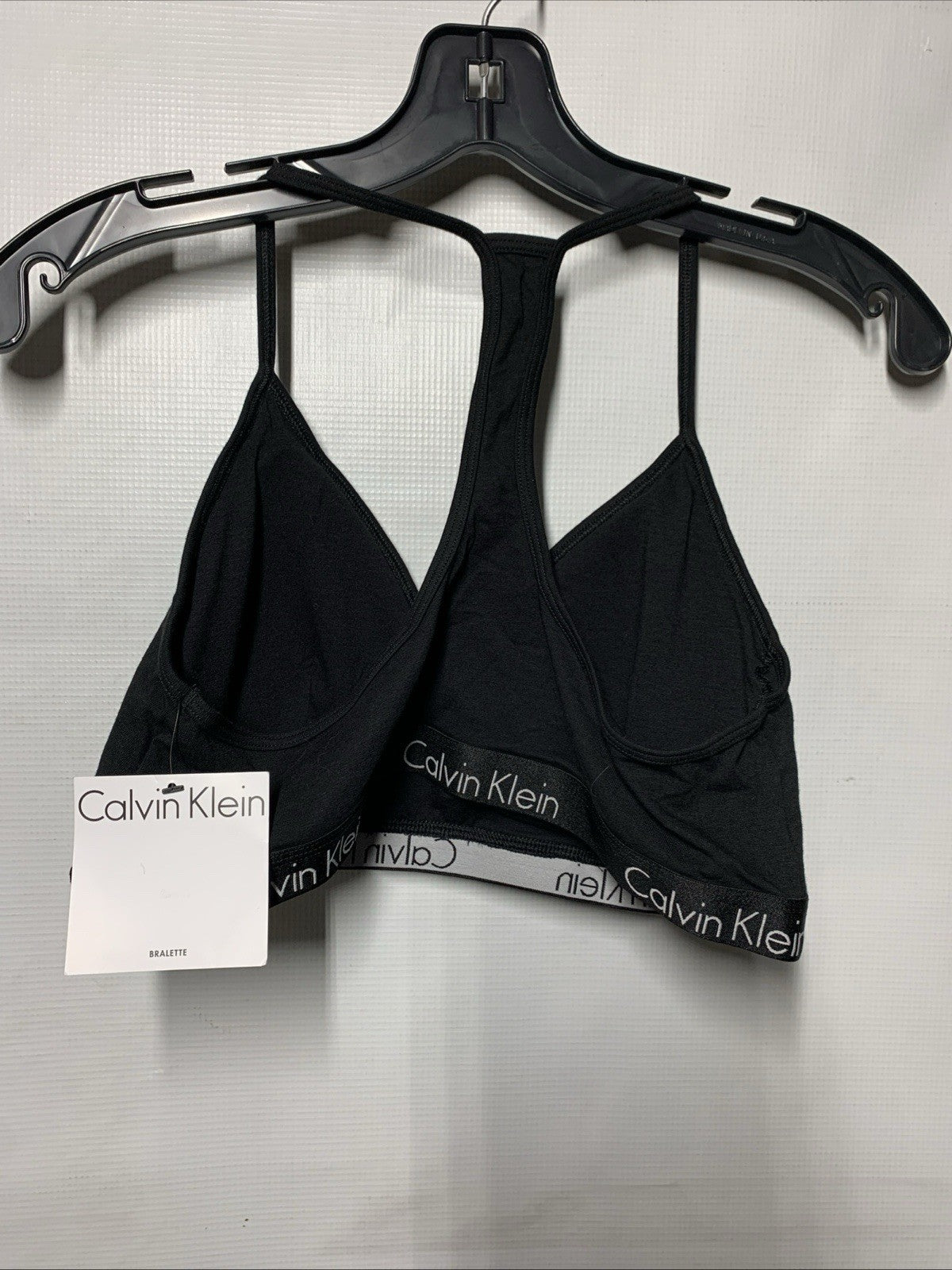 Calvin Klein Women's QP16680-001 Black Lightly Lined Bralette Bra Pull-On XL
