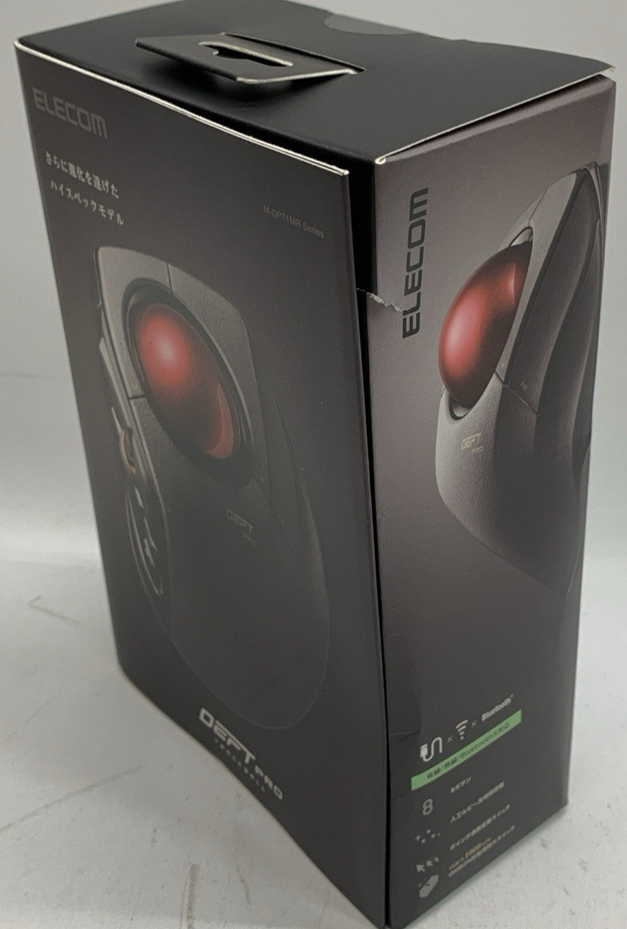 ELECOM DEFT PRO Trackball Mouse Optical 8 Buttons DPI Switch Black Red