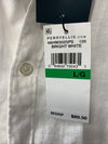 Perry Ellis Mens Roll Sleeve 100% Linen Button-Up Shirt Long Sleeve Size L White