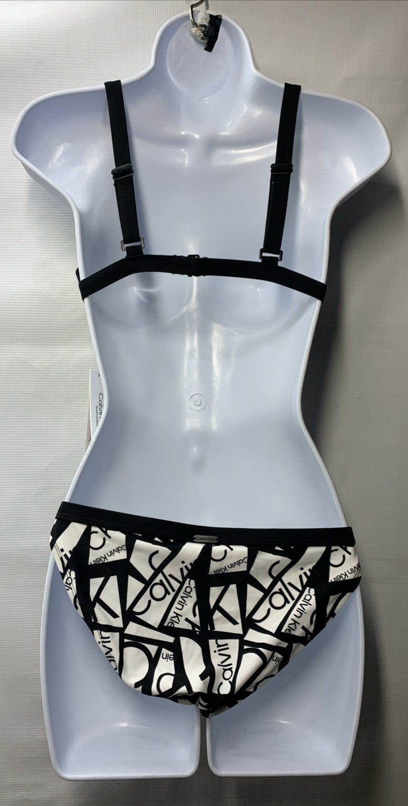 Calvin Klein Women's Low Waisted Elastic Logo Triangle Bikini Set Size XS Black