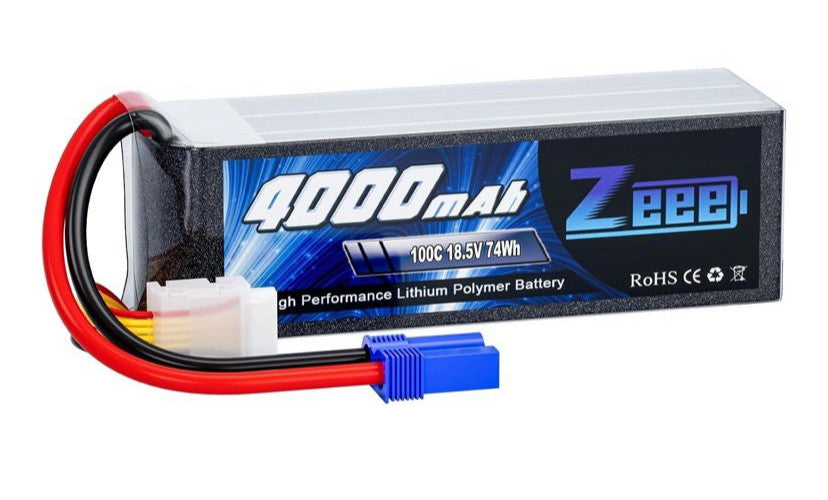 Zeee Lipo Battery 4000mAh 18.5V 100C 74wH for RC Helicopter Airplane Car Truck