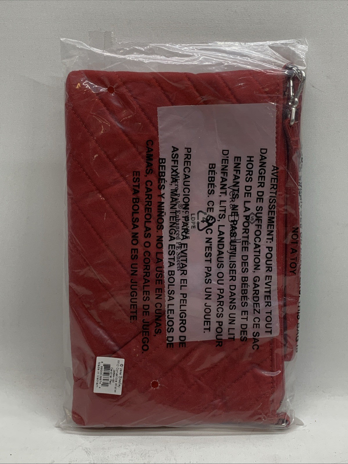 Vera Bradley Women's Outlet Recycled Cotton RFID Convertible Wristlet Bag Red