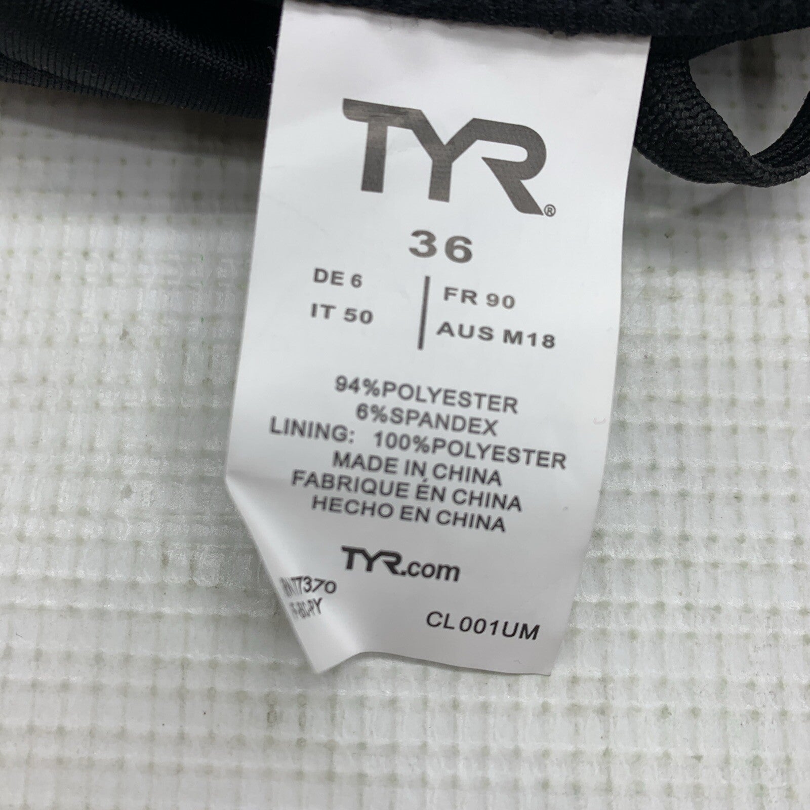 TYR Men's Durafast Elite Racer Brief Swimsuit Size 36 Black Underwear Swimwear