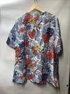 MULTIPLES Women's Plus Size Short Sleeve Band Collar Button Front Shirt Size 0X