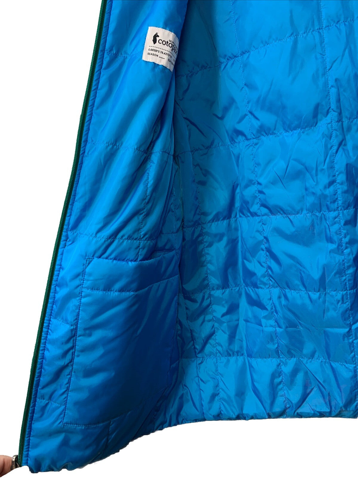 Cotopaxi Men's Reversible Teca Calido Hooded Jacket Sink Swim Small Long Sleeve