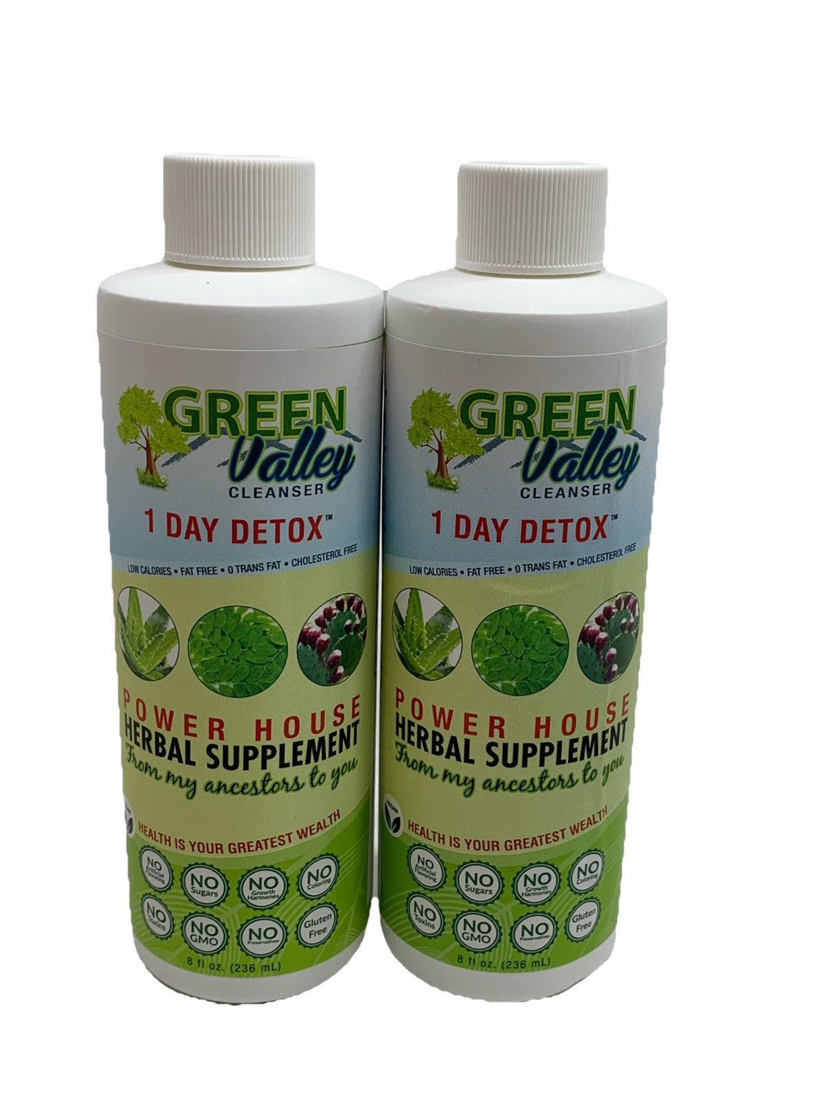 Green Valley Cleanser 1 Day Detox Power House Herbal Supplement 8 fl oz Lot Of 2