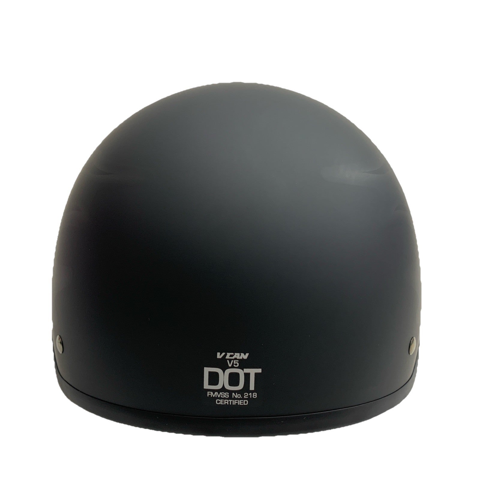 VCAN Cruiser Solid Flat Half Face Motorcycle Helmet Matte Black/Flame Large