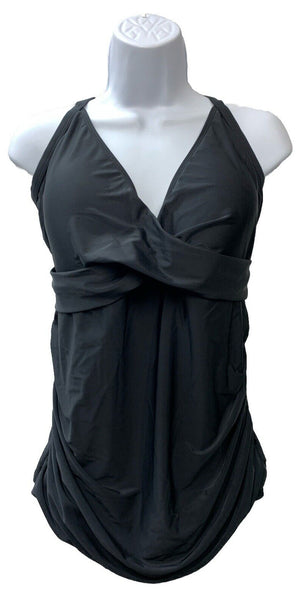 Ocean Blues Vneck Tankini Top Only Ruched Bathing Suit Top No Bottom Size 3XL