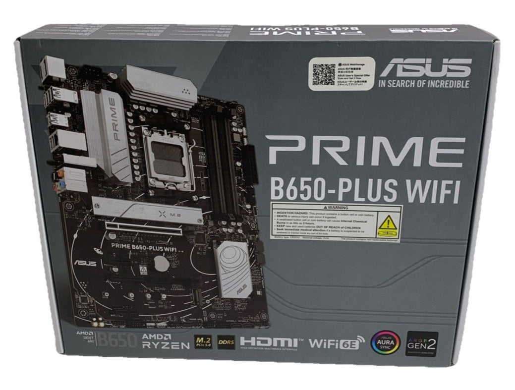 ASUS Prime B650-PLUS WiFi AMD B650 AM5 Ryzen Desktop 9000 8000 & 7000 ATX Mother