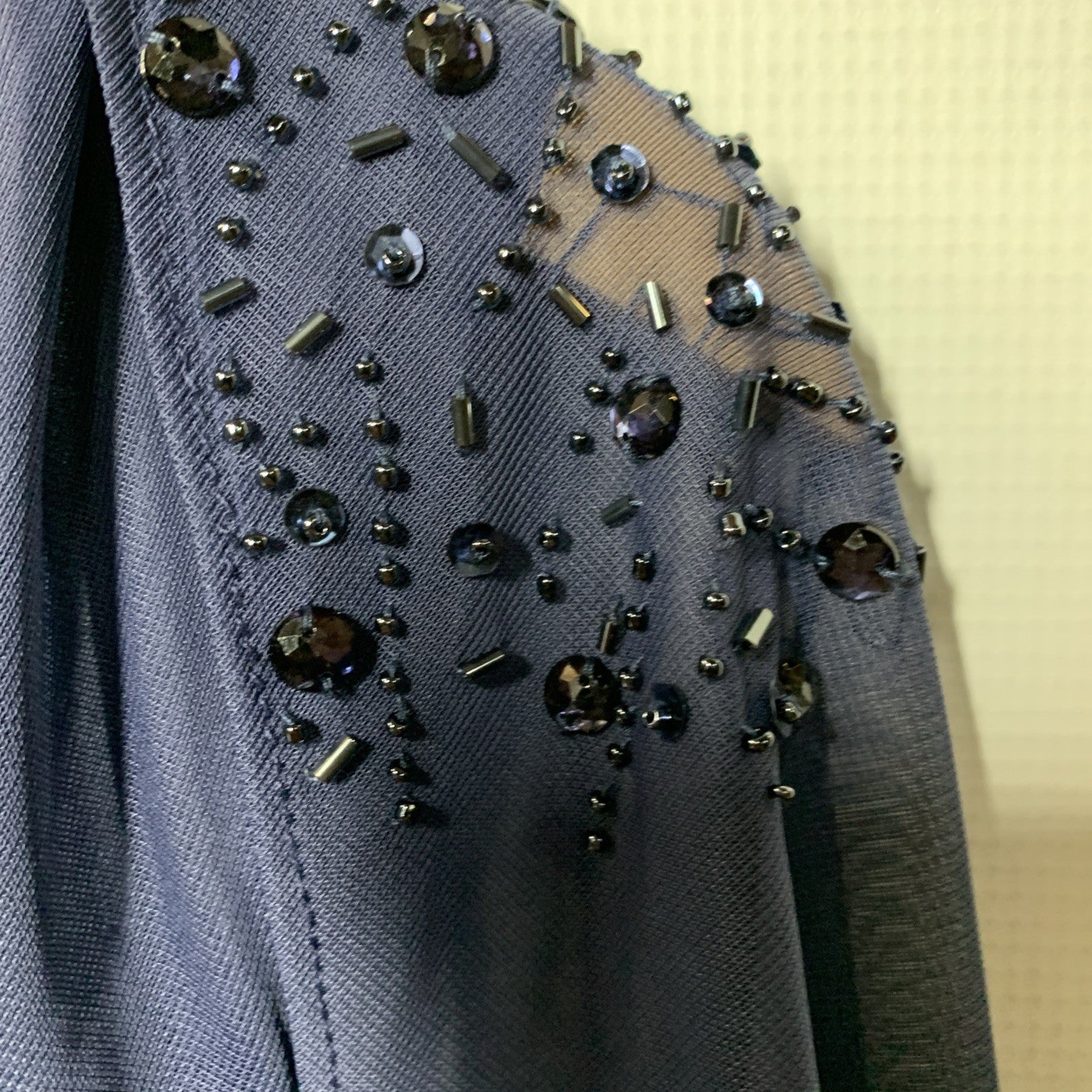 SL Fashions Women's Sequin Lace Chiffon Caplet Wedding Formal Dress Size 12