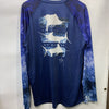 Guy Harvey Men's Deep Blue Shirt Raglan Sun Protection Long Sleeve T-shirt Large