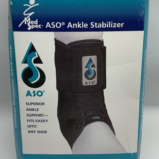 Med Spec 264015 ASO Ankle Support Stabilizer Black Large for Ankle Injury Sprain