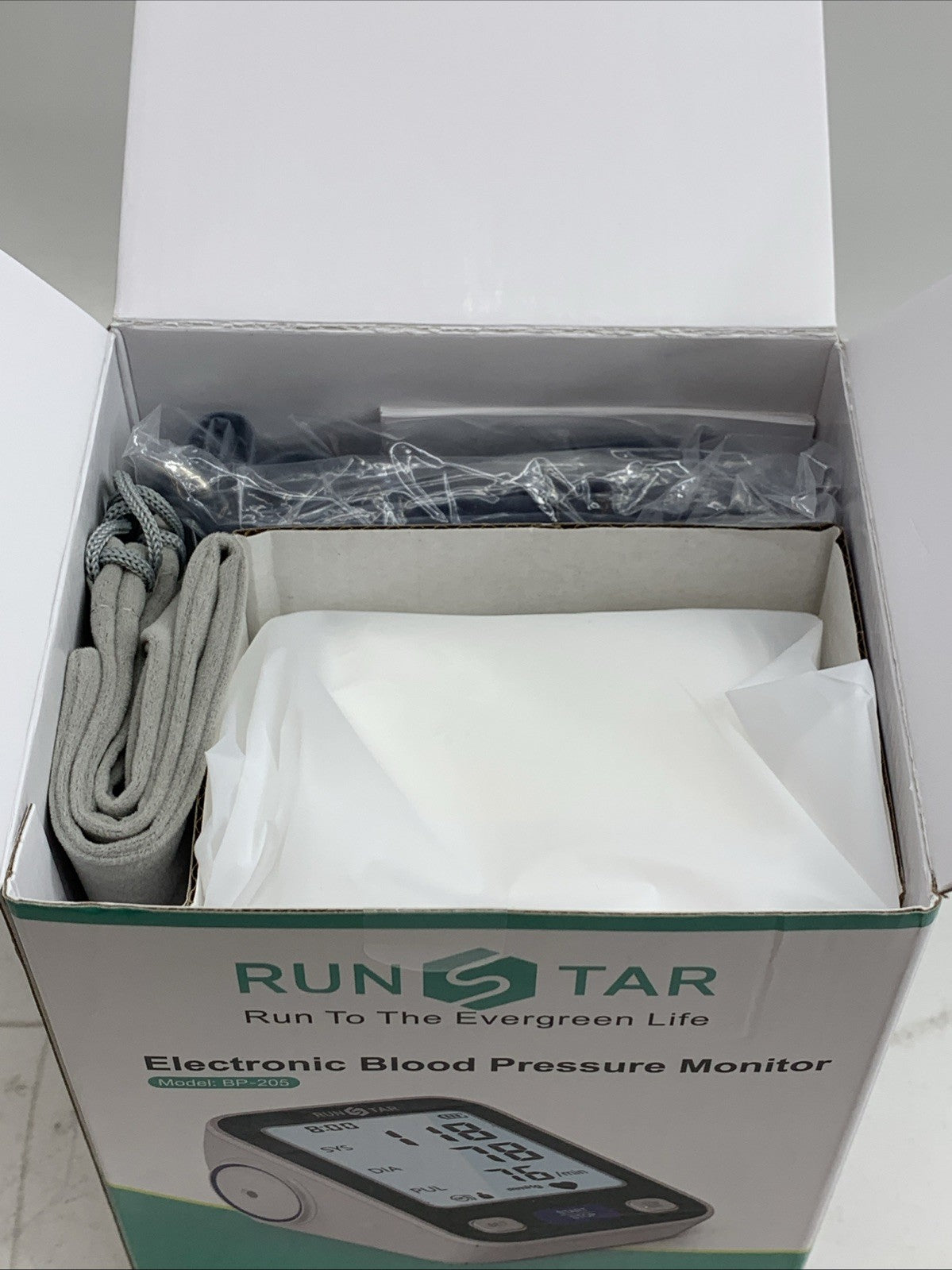 RunStar BP-205 Electronic Blood Pressure Monitor LCD Display White for Home Use