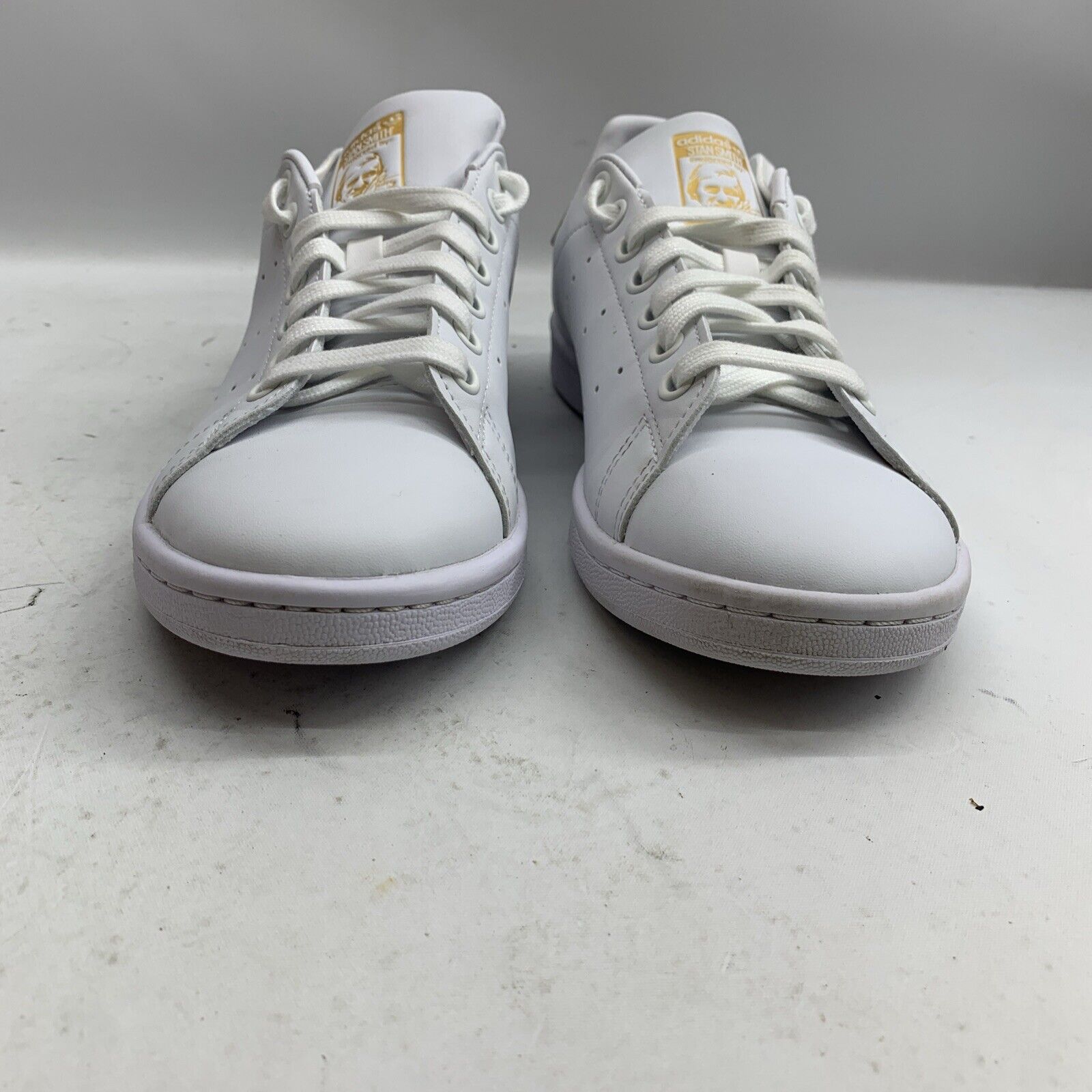 adidas Originals Women's Stan Smith Sneakers White/Gold Metallic Lace-up Size 7