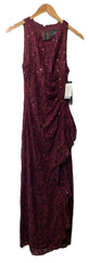 Alex Evenings Women's Long Cascade Ruffle Sleeveless Elegant Evening Size 4P