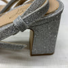 Jewel Women's Badgley Mischka Charlee Block Heel Sandal Sliver Size 9.5 Open Toe