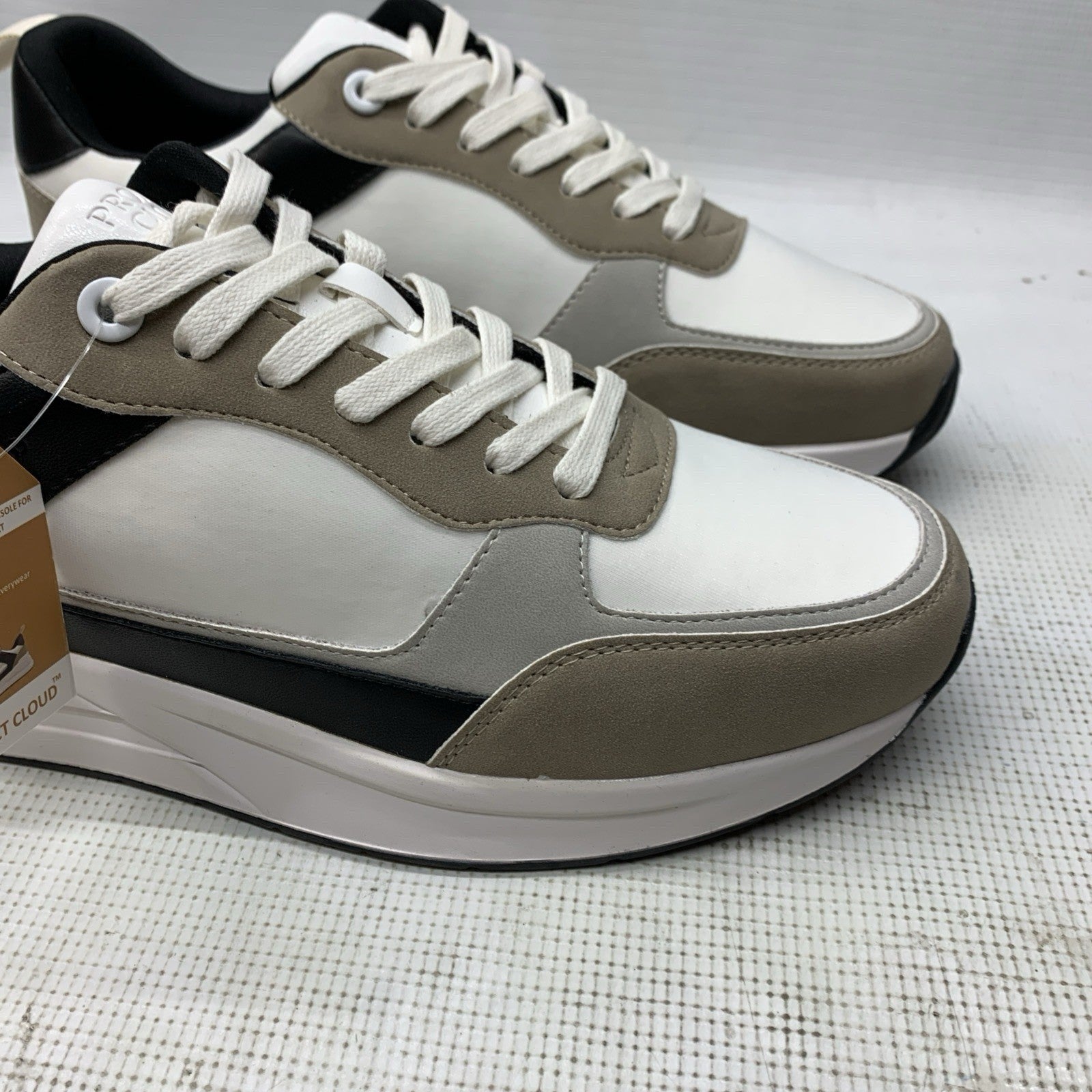 Project Cloud Men's White/Black/Tan Kurt A Performance Shoes Sneakers Size 11