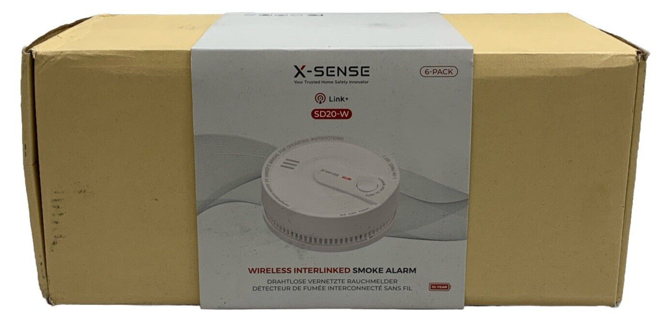X-Sense Wireless Interconnected Battery Powered Smoke Detector Fire Alarm 6 Pack