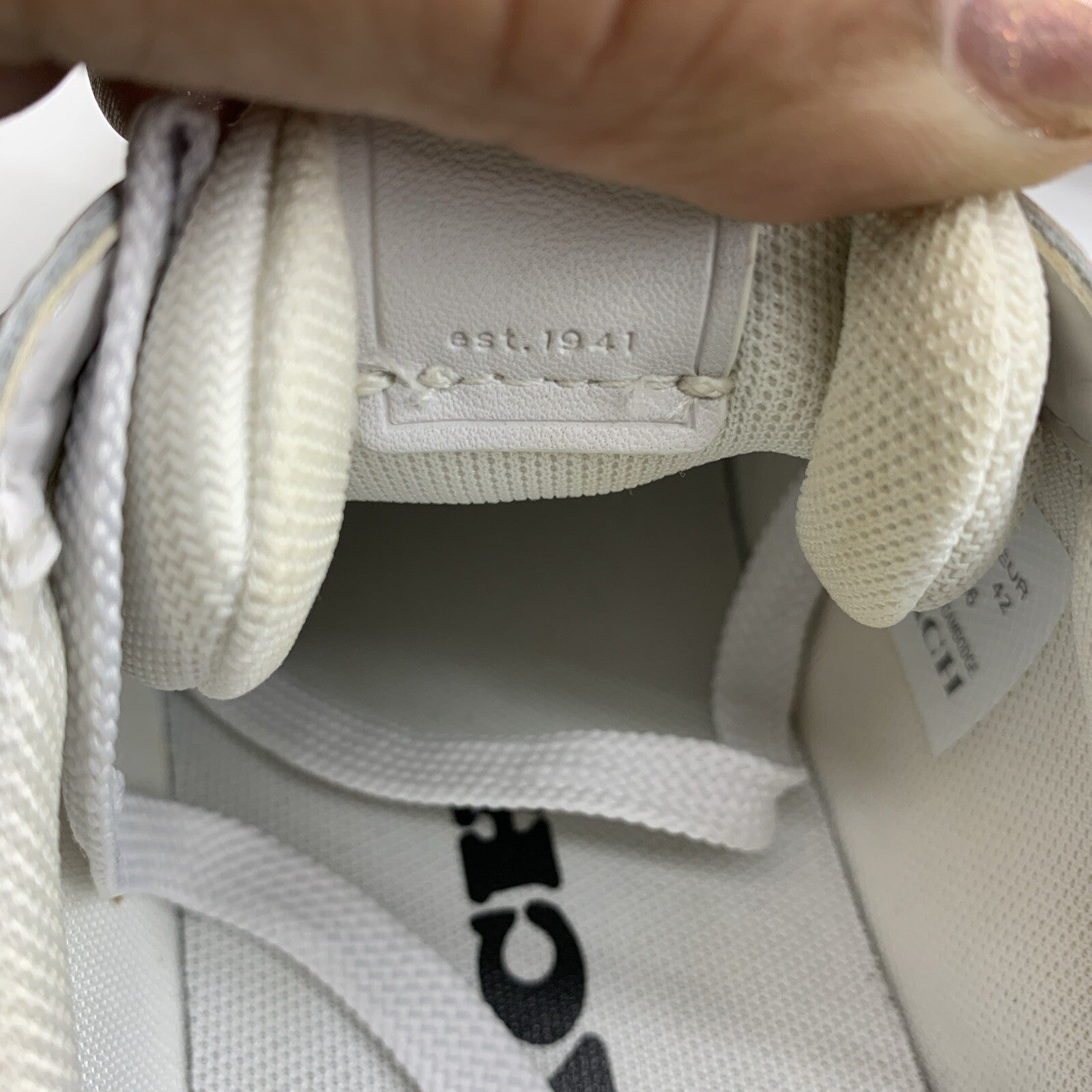 Coach Men'S Lowline Low Top Sneaker White Leather Size 9 Lace-up Shoes Casual